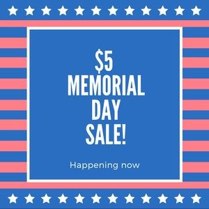 $5 SALE now through Tuesday